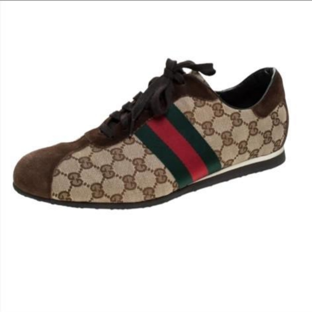 Gucci Vintage GG Gucissíma Monogram Brown Green Size 5.5
